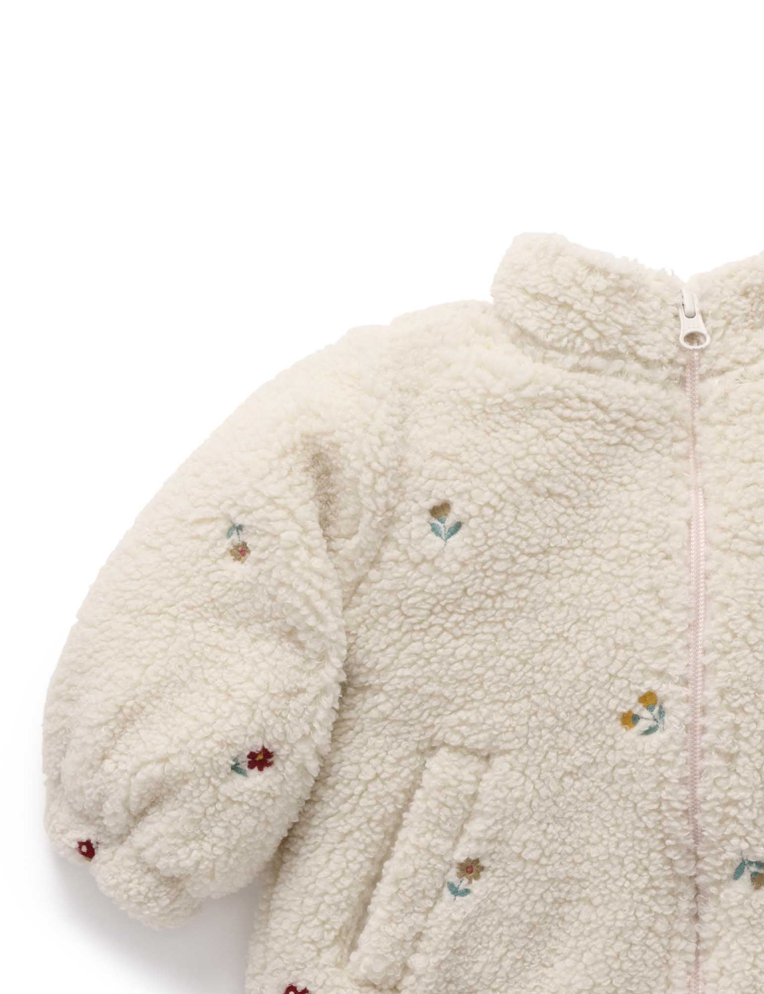 Fluffy Embroidered Jacket (Wheat Forest Broderie)