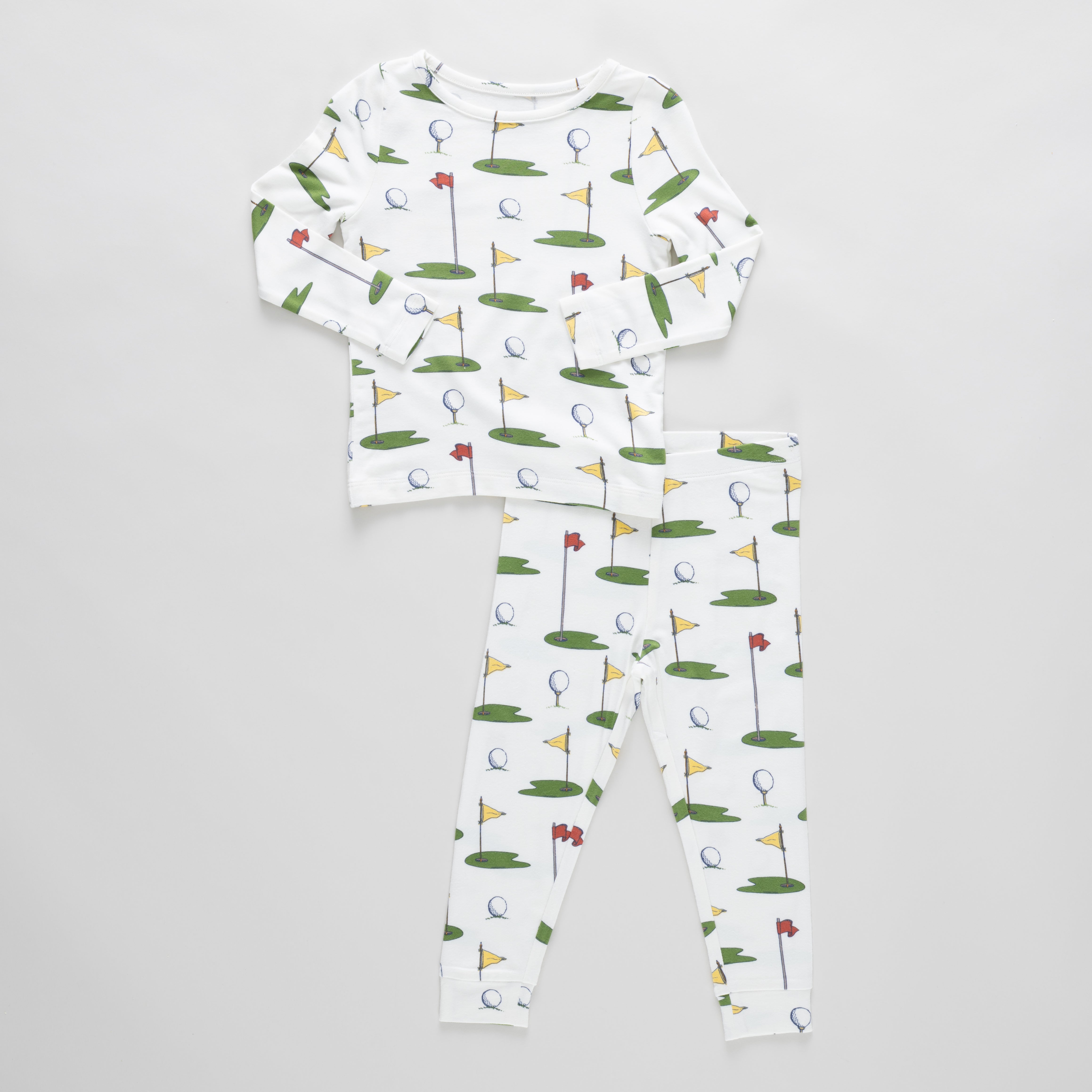 Kids PJ Set (Cream Golf Tournament)