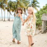 Girls Eleven Jumper (Blue Prairie Block Print)