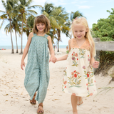 Girls Eleven Jumper (Blue Prairie Block Print)