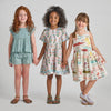 Girls Elowen Dress (Pink Dewdrop Block Print)