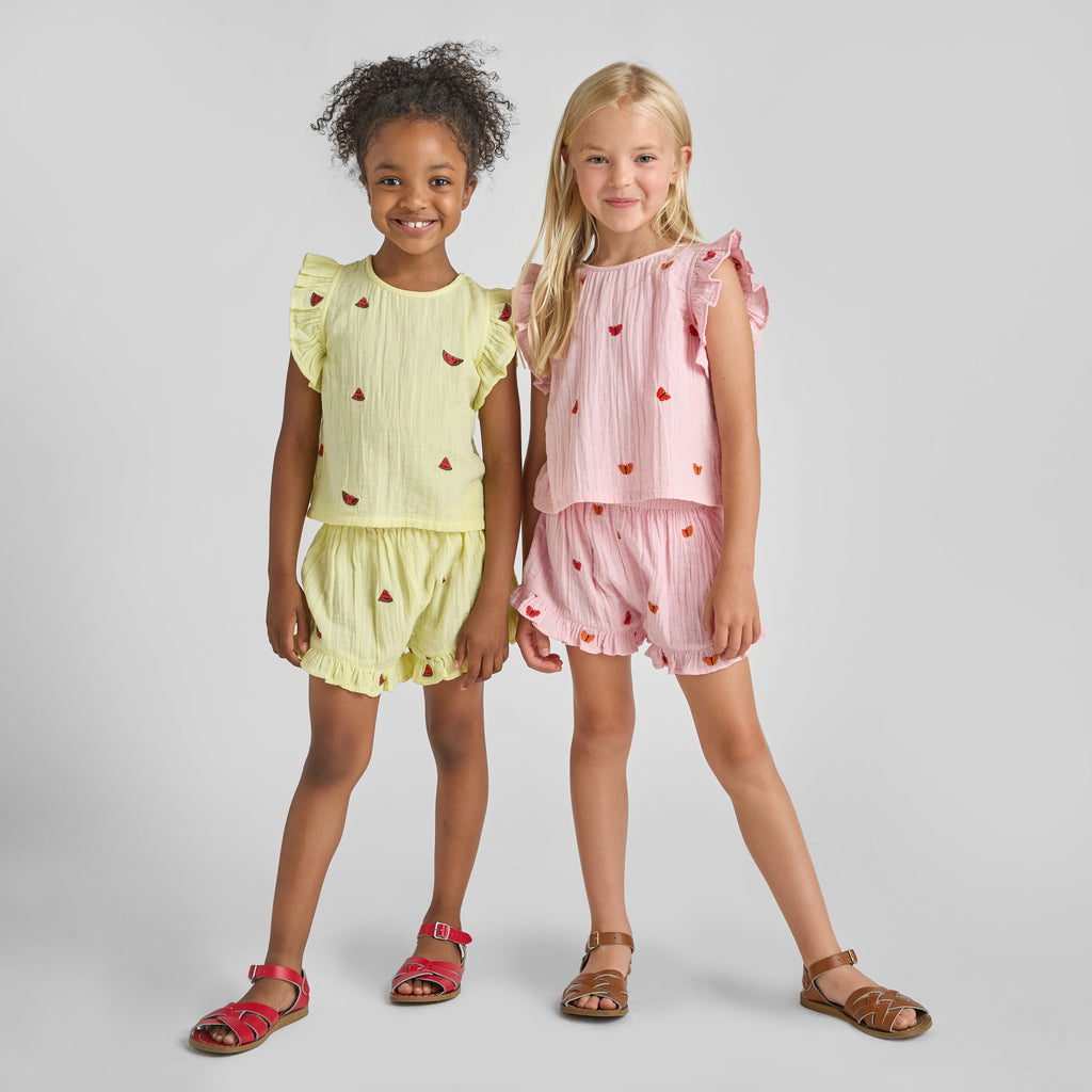 Girls Roey 2-Pc Set (Butterfly Embroidery)