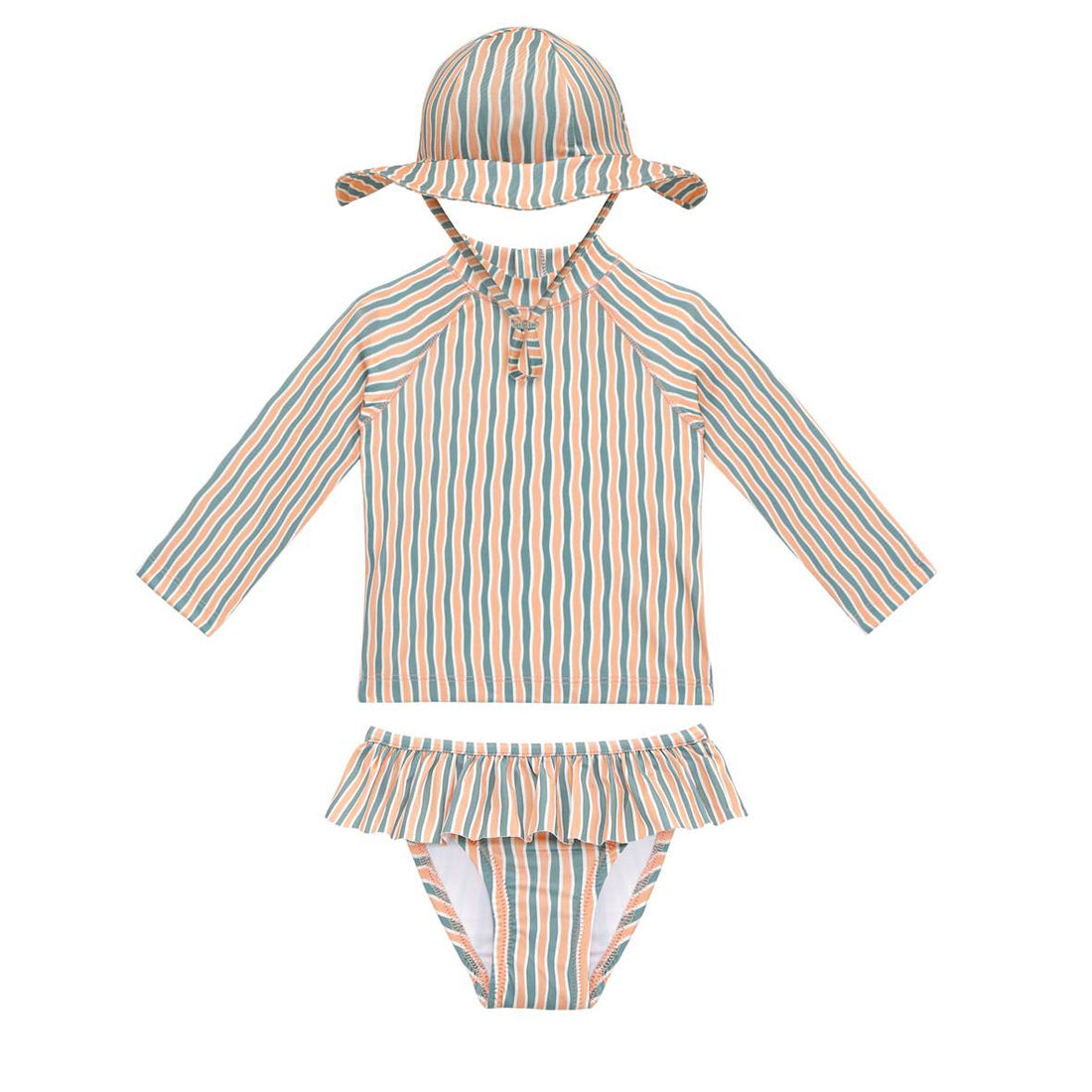 3-Piece Girls Swim Set (Orange Oasis)