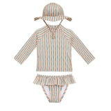 3-Piece Girls Swim Set (Orange Oasis)