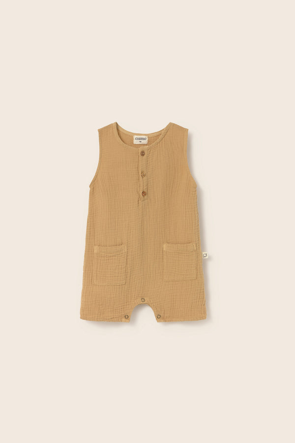 Soft Gauze Cotton Jumpsuit (Sand)