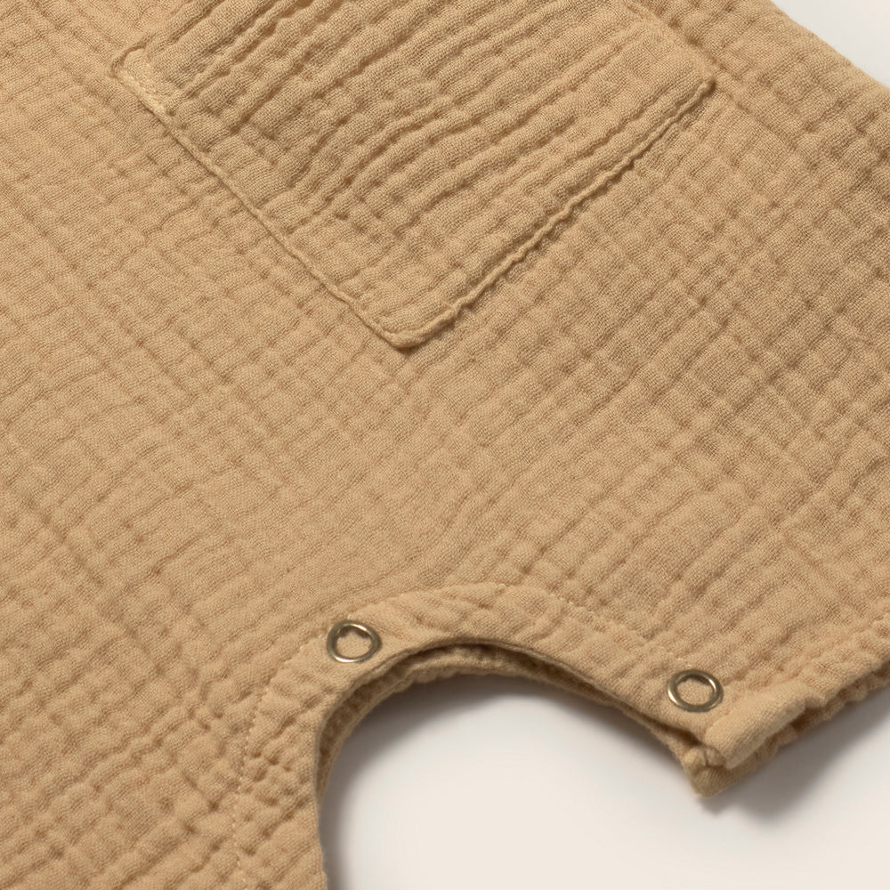 Soft Gauze Cotton Jumpsuit (Sand)