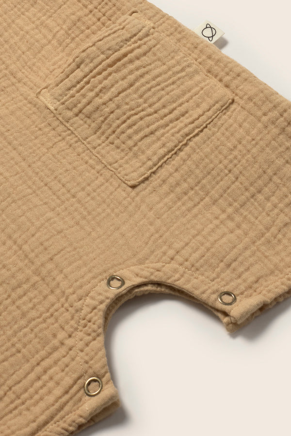 Soft Gauze Cotton Jumpsuit (Sand)