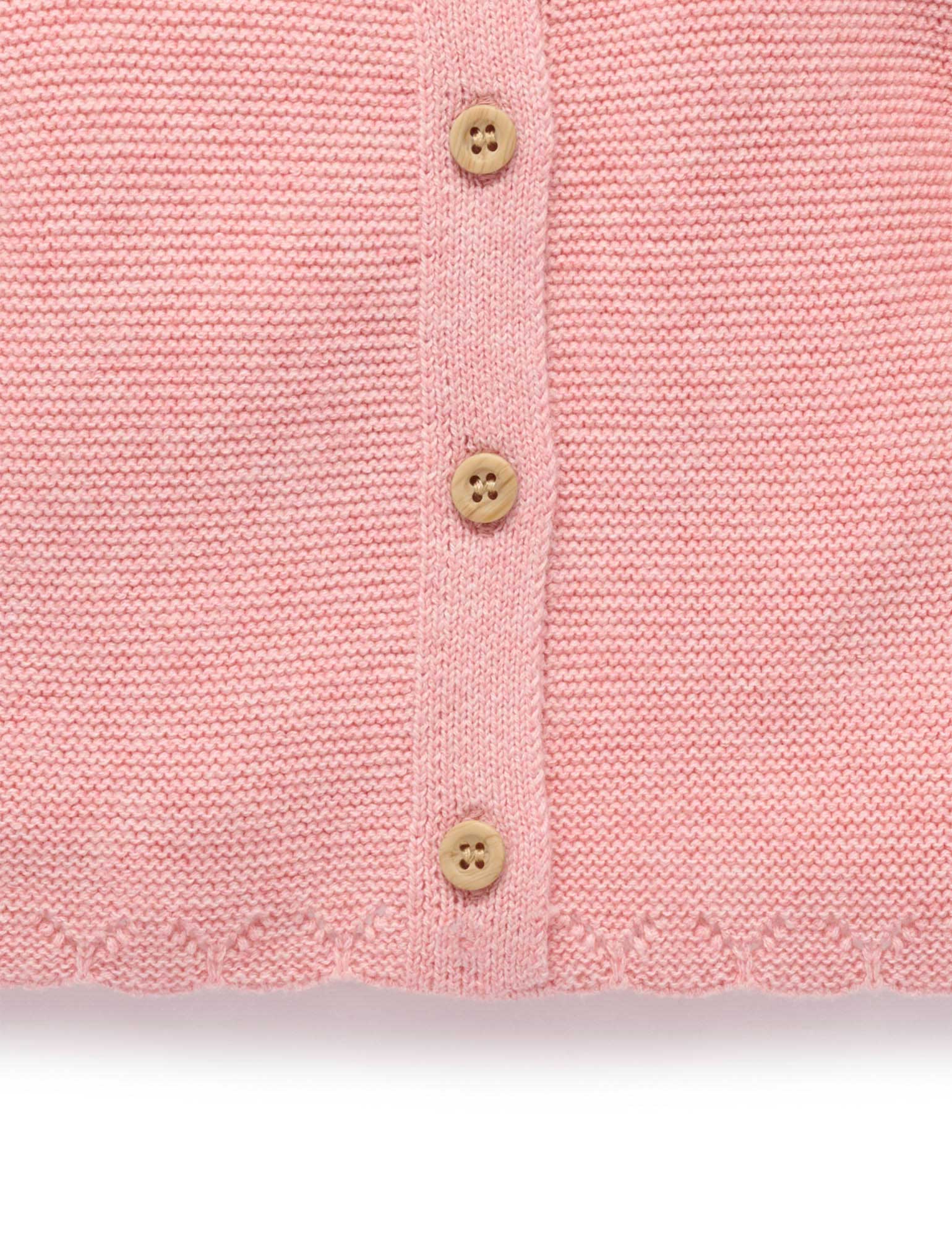 Crochet Collar Cardigan (Blush Melange)