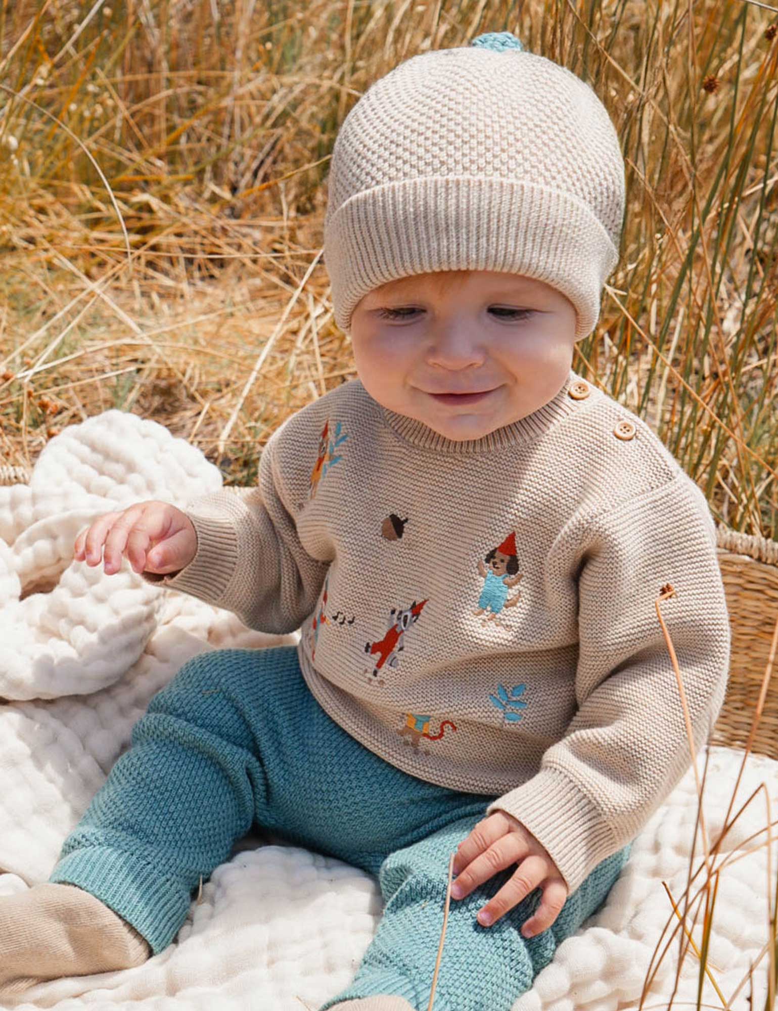Knitted Legging (Duck Egg Melange)