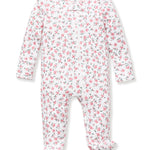 Infant Pointelle Footie Romper (Pink Floral)