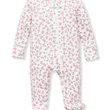 Infant Pointelle Footie Romper (Pink Floral)