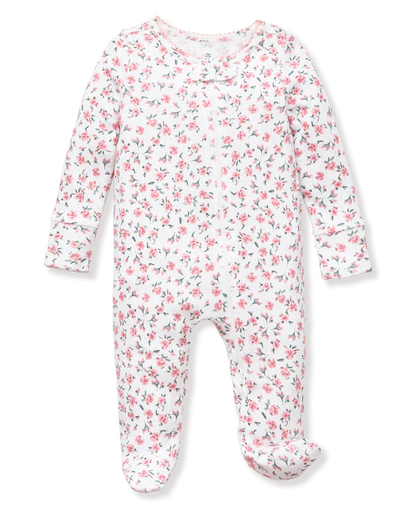 Infant Pointelle Footie Romper (Pink Floral)