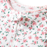 Infant Pointelle Footie Romper (Pink Floral)