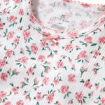 Children's Pointelle Pajama Short Set (Pink Floral)