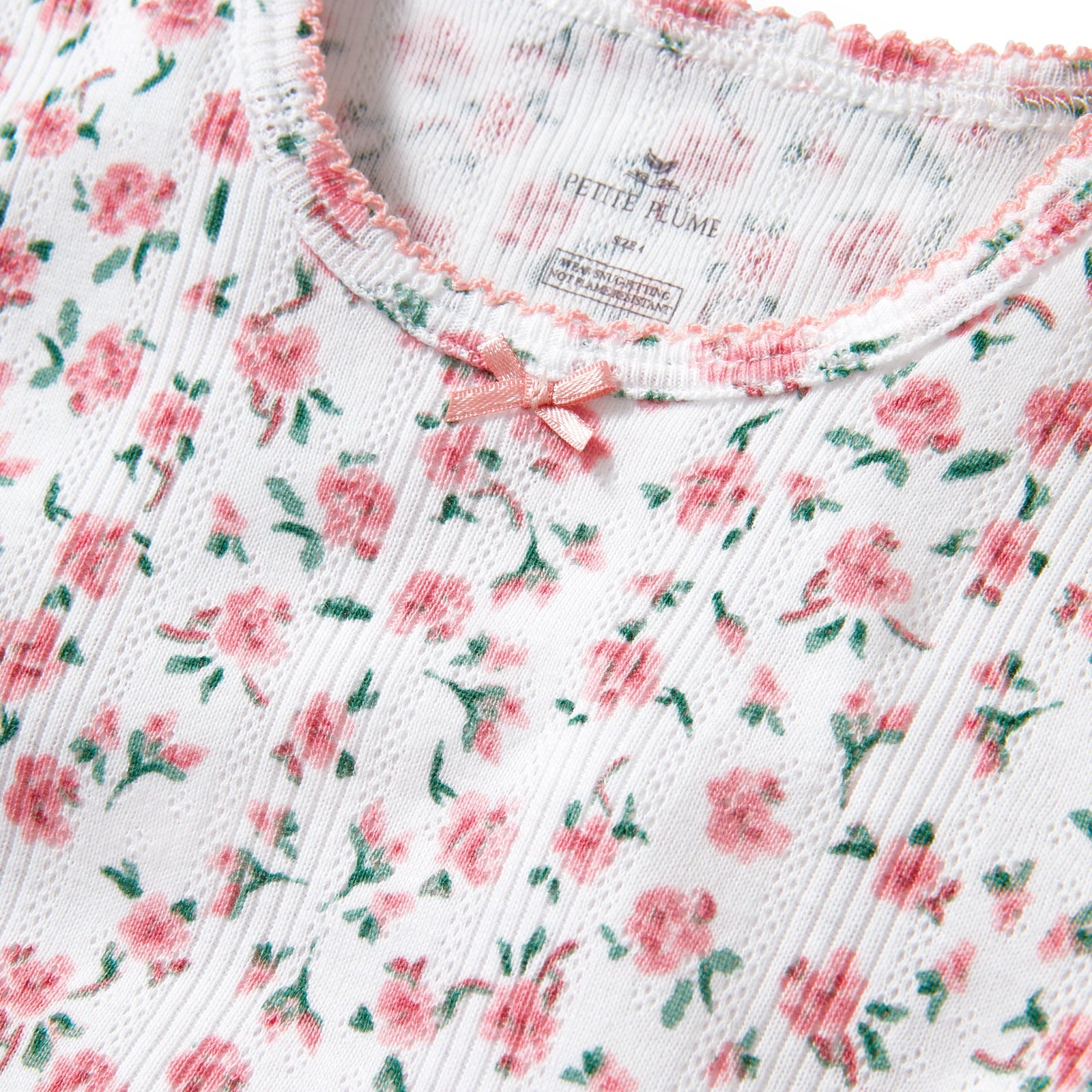 Children's Pointelle Pajama Short Set (Pink Floral)