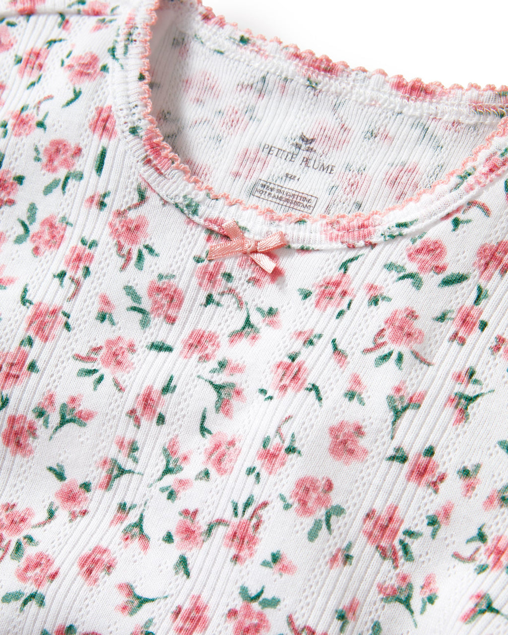 Children's Pointelle Pajama Short Set (Pink Floral)