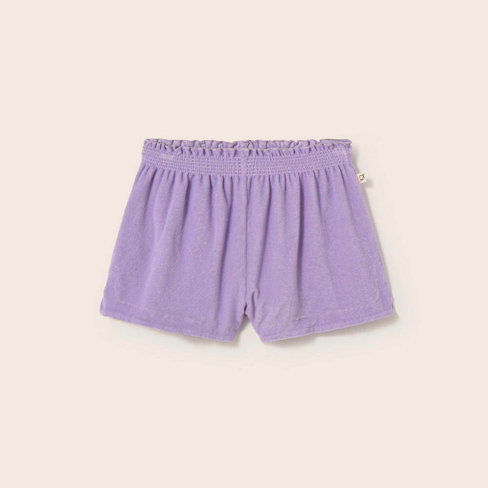 Soft Terry Cloth Side-Slits Shorts (Lavender)