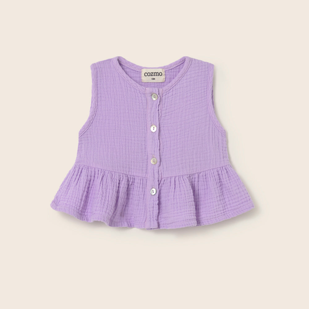 Soft Gauze Cotton Baby Top (Lavender)