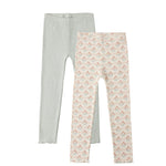 Ribbed Legging Set (Blossom, Heathered Seafoam)