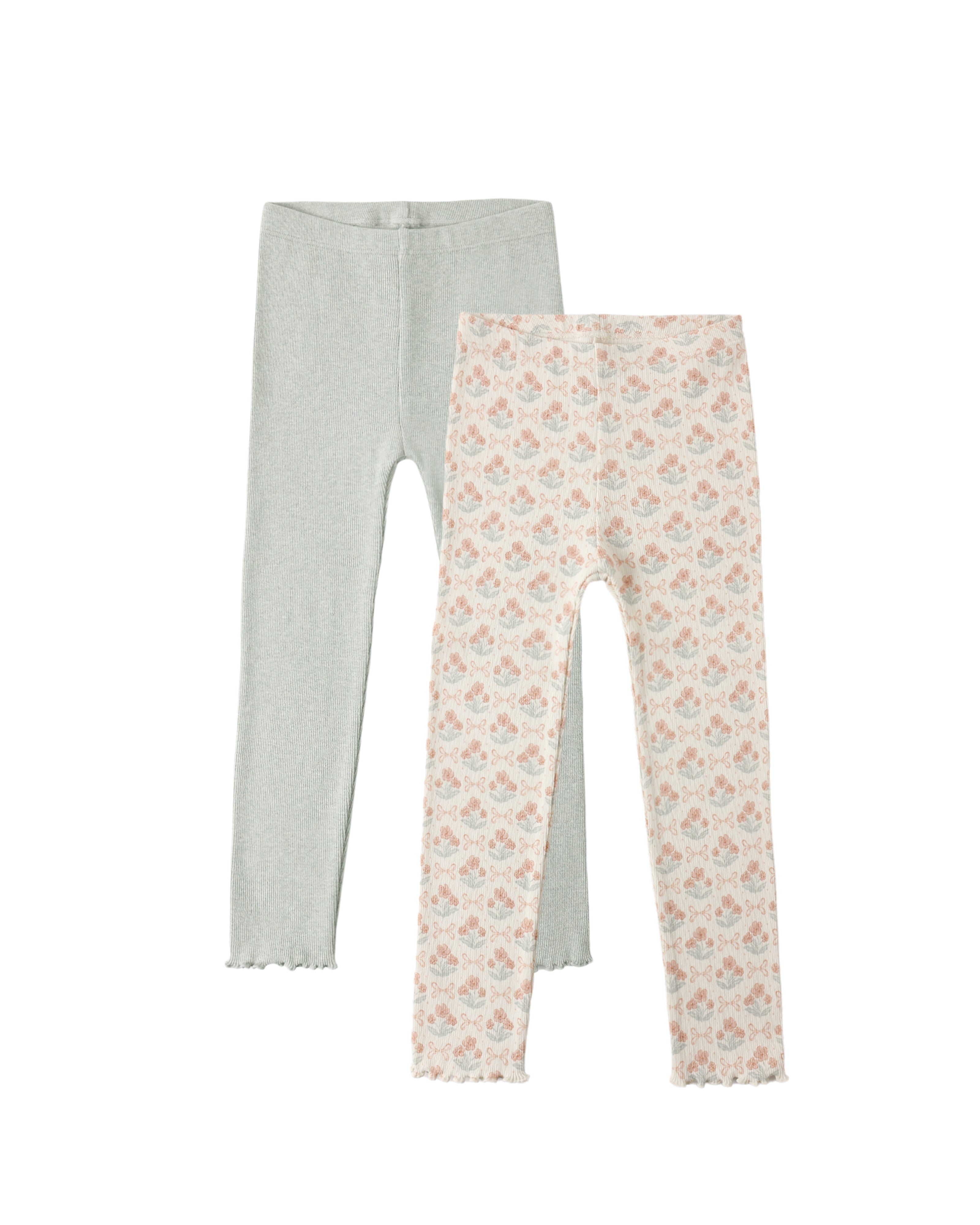 Ribbed Legging Set (Blossom, Heathered Seafoam)