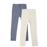 Ribbed Legging Set (Natural Blue Ditsy, Heathered Marine)