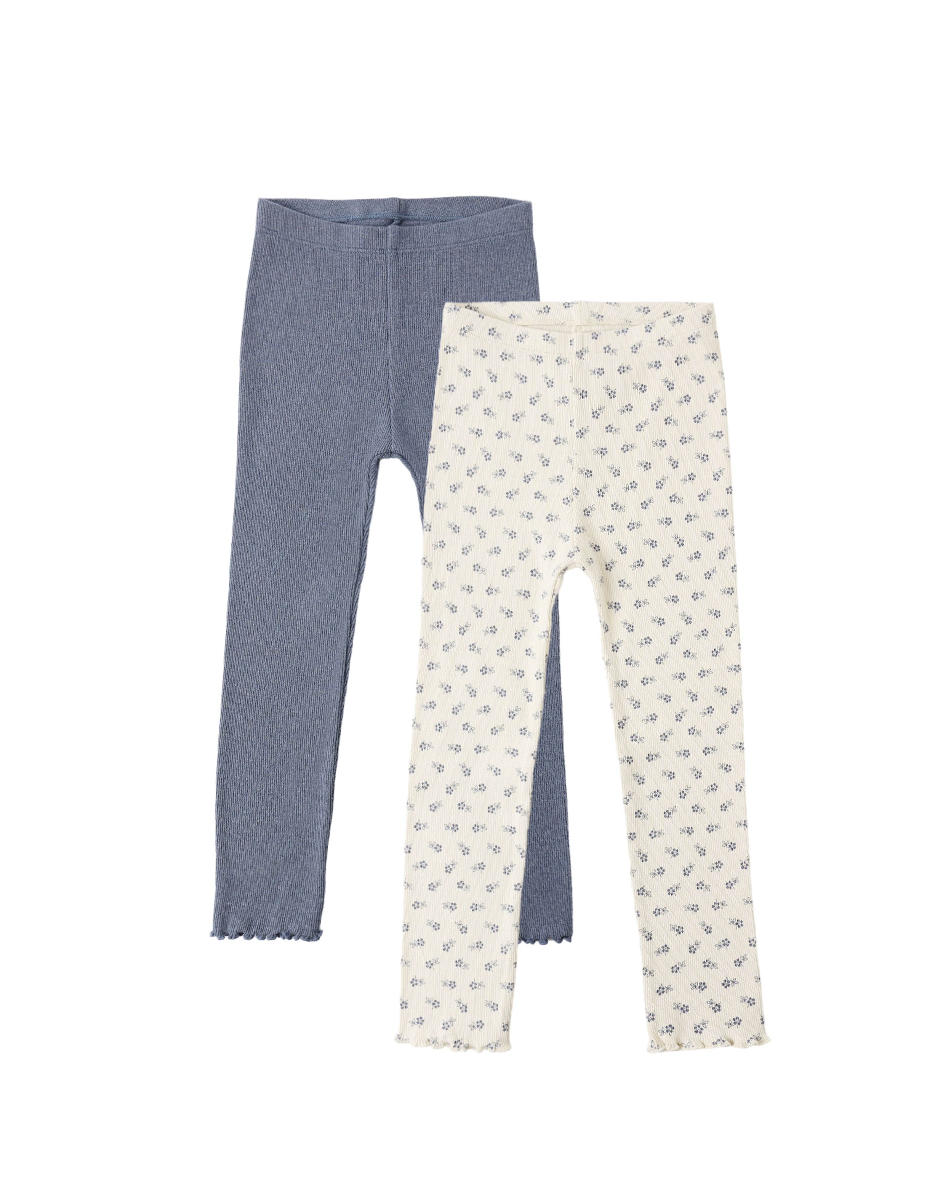 Ribbed Legging Set (Natural Blue Ditsy, Heathered Marine)