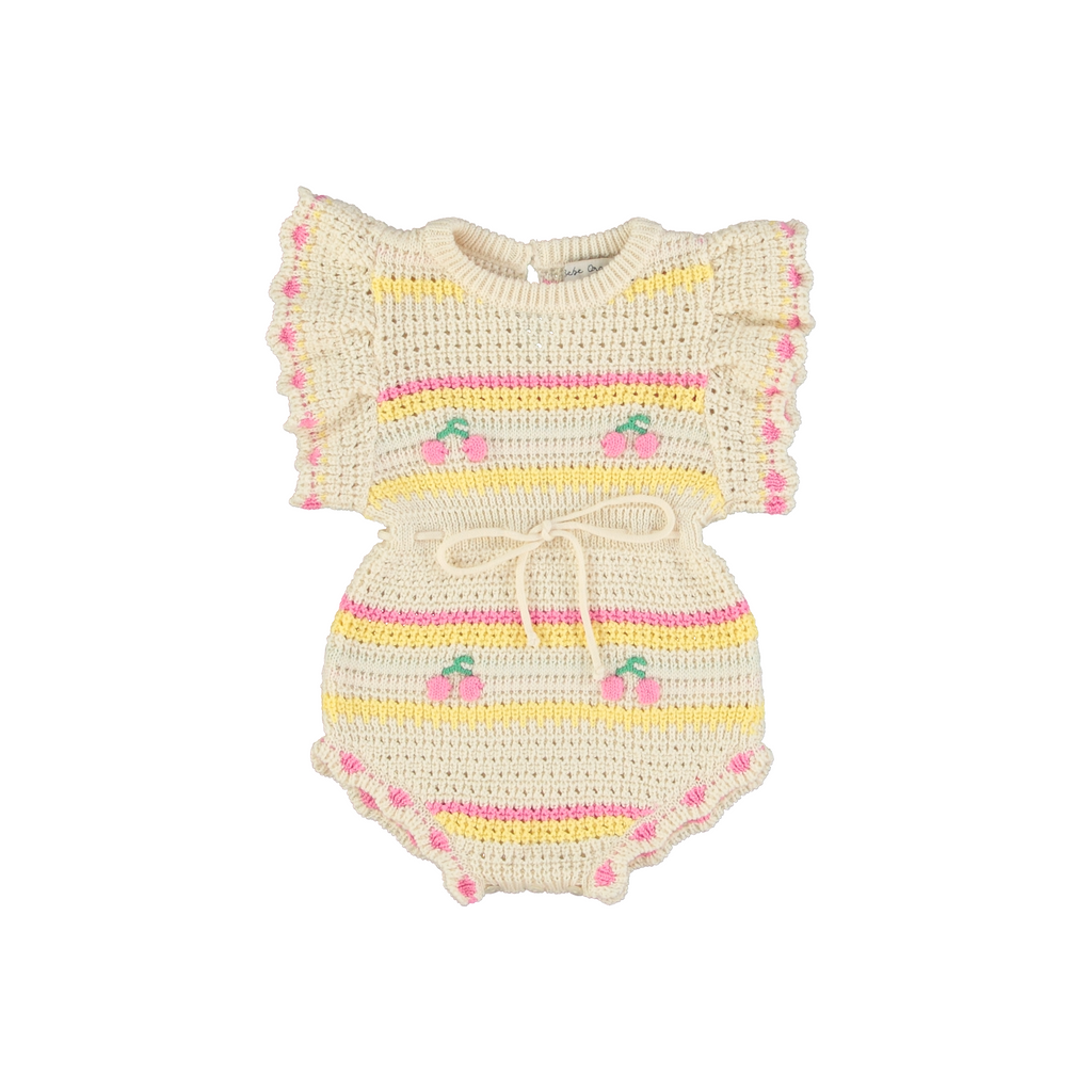 Paloma Romper (Cherry Stripe)