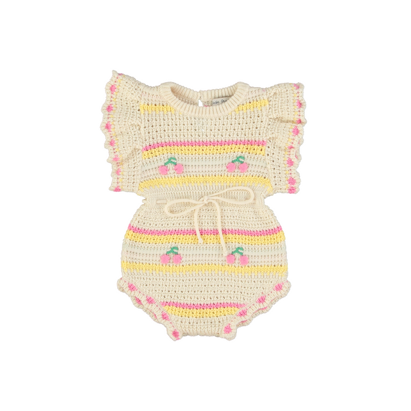 Paloma Romper (Cherry Stripe)