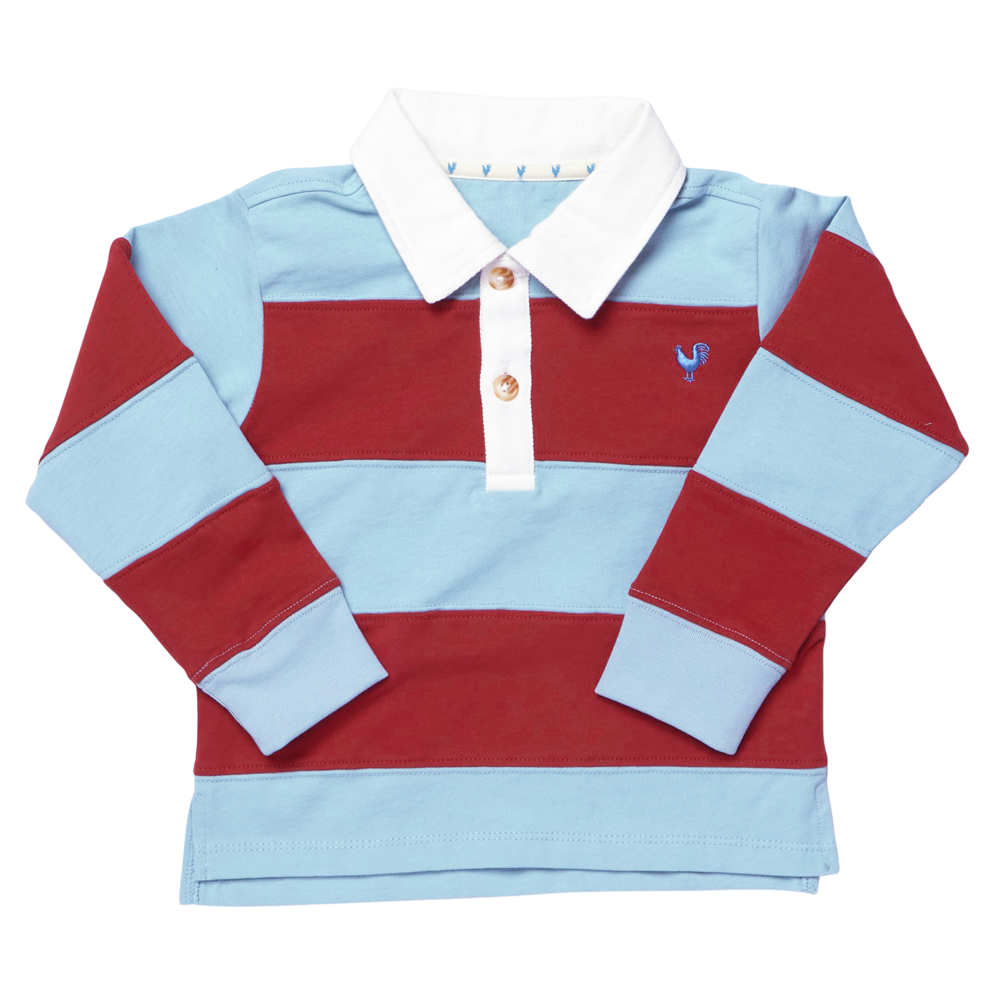 Boys Albert Rugby Shirt (Blue Maroon)