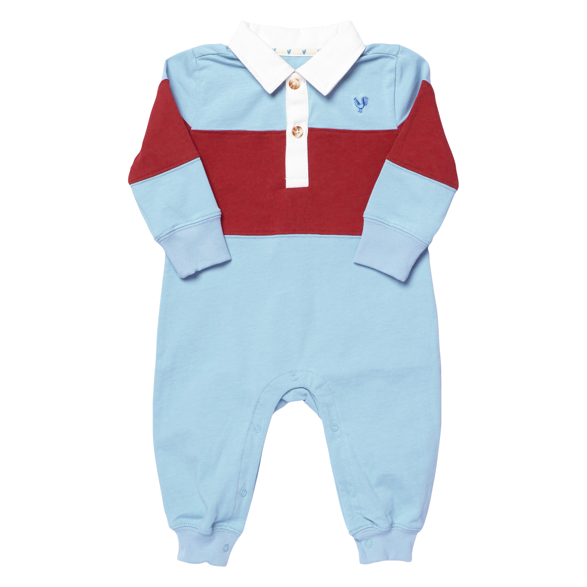 Baby Boys Albert Rugby Jumper (Blue Maroon)