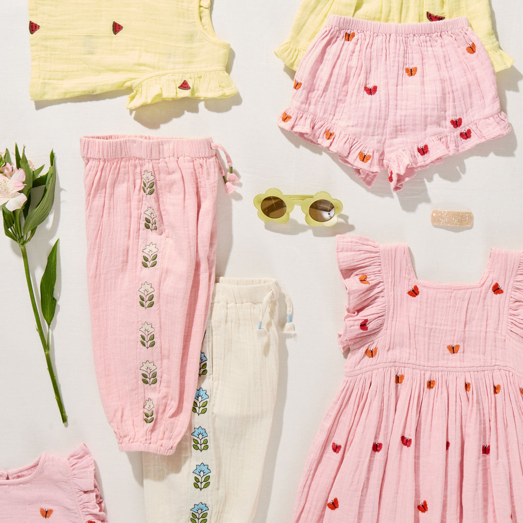 Girls Roey 2-Pc Set (Butterfly Embroidery)