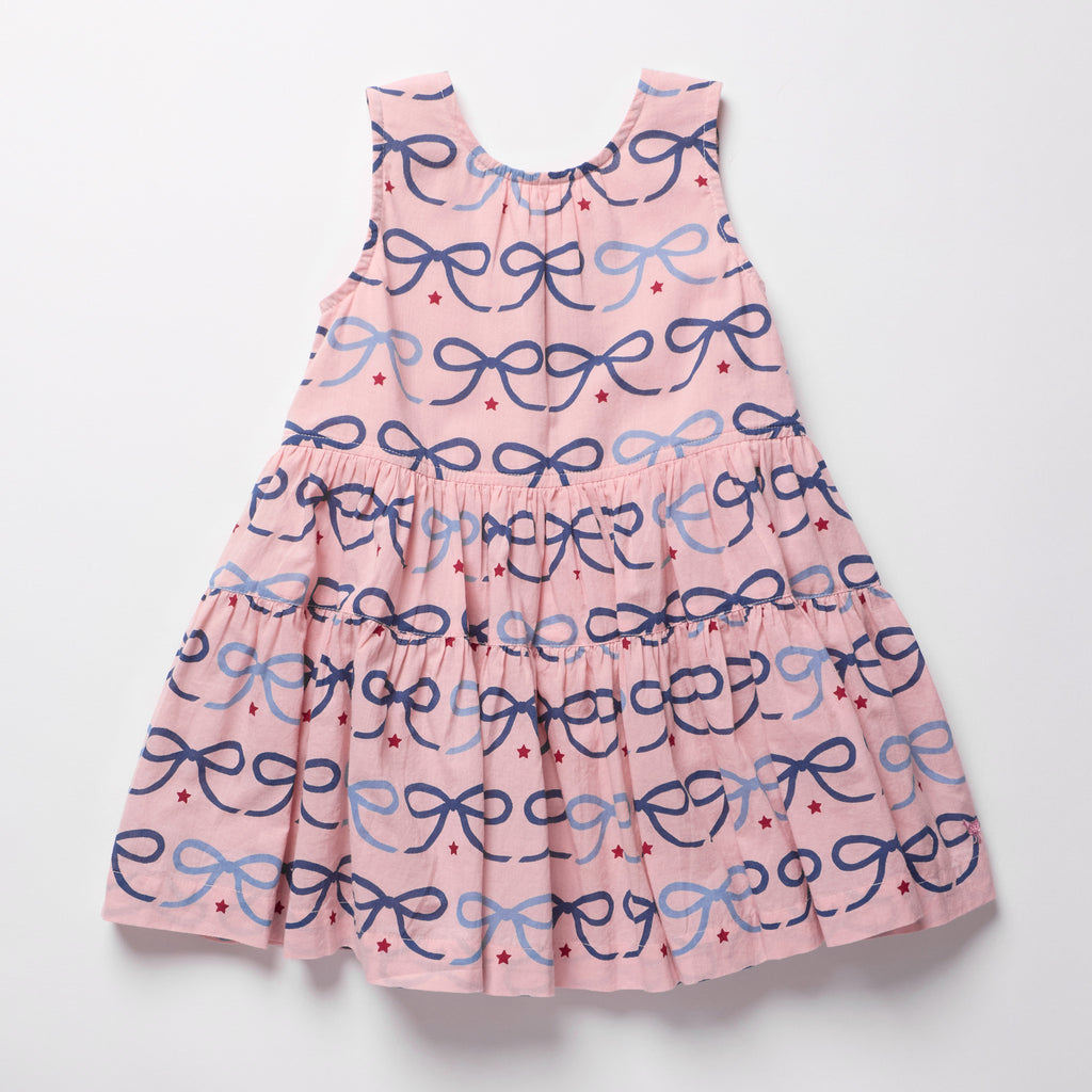Girls Eloise Dress (Pink Bows)