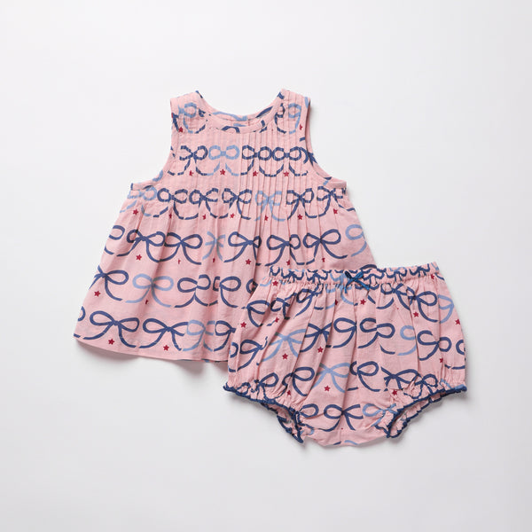 Baby Girls Jaipur 2-Pc Set (Pink Bows)