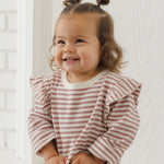 Ruffle Cozy Set (Mulberry Stripe)