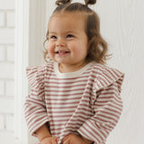 Ruffle Cozy Set (Mulberry Stripe)