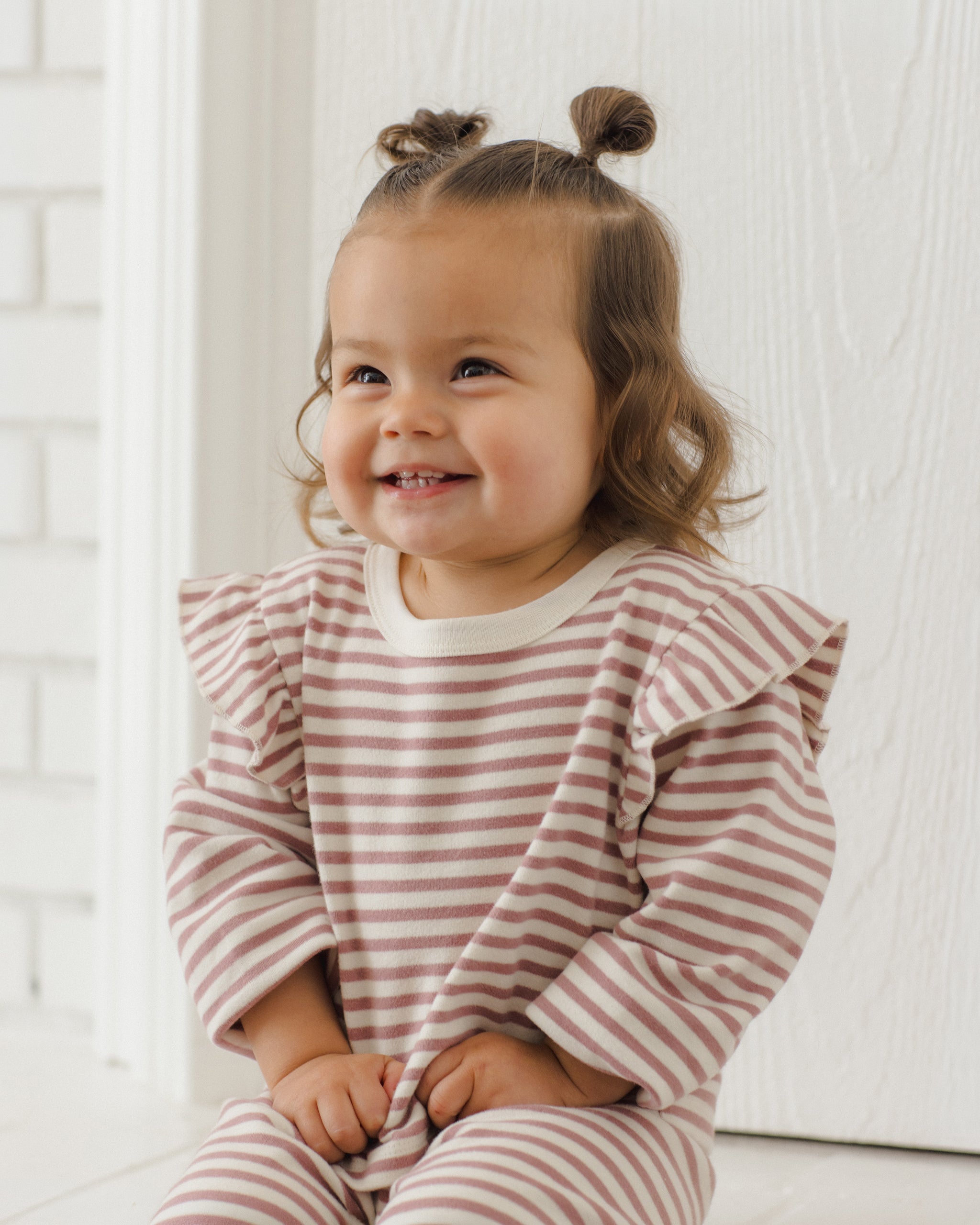 Ruffle Cozy Set (Mulberry Stripe)
