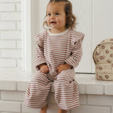 Ruffle Cozy Set (Mulberry Stripe)