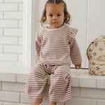 Ruffle Cozy Set (Mulberry Stripe)