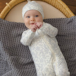 Bamboo Zip Footie (Cloud Floral)