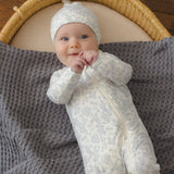 Bamboo Zip Footie (Cloud Floral)