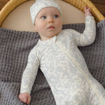 Bamboo Zip Footie (Cloud Floral)