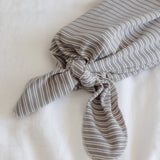 Knotted Baby Gown + Hat Set (Slate Microstripe)