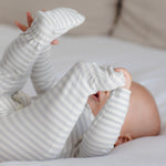 Zip Long Sleeve Sleeper Footie (Cloud Stripe)