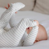 Zip Long Sleeve Sleeper Footie (Cloud Stripe)