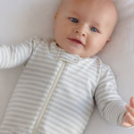 Zip Long Sleeve Sleeper Footie (Cloud Stripe)