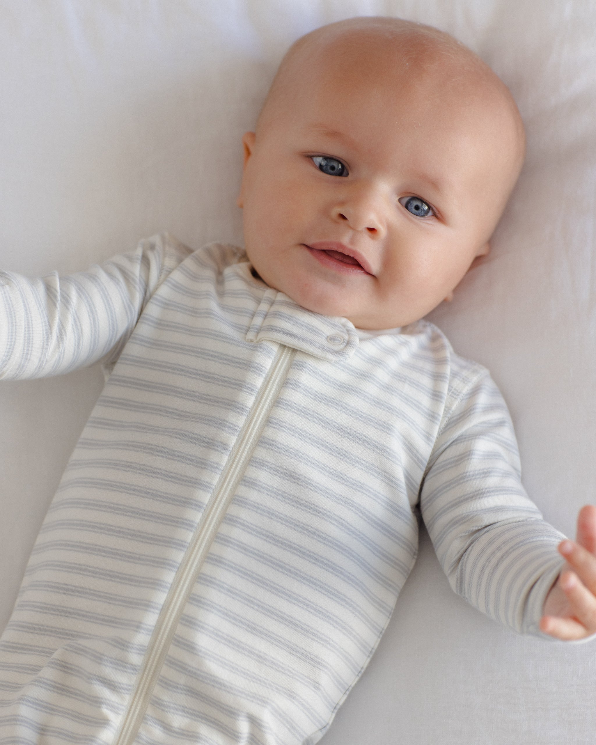 Zip Long Sleeve Sleeper Footie (Cloud Stripe)