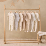 Zip Long Sleeve Sleeper Footie (Cloud Stripe)