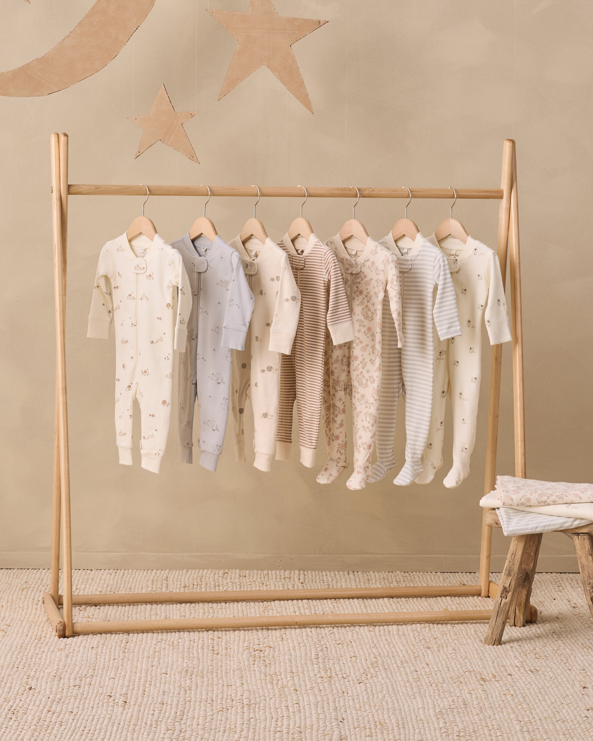 Zip Long Sleeve Sleeper Footie (Cloud Stripe)