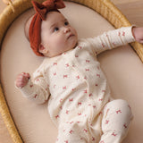 Hidden Snap Footie (Red Bows)