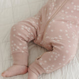 Zip Longsleeve Sleeper (Mauve Daisy)